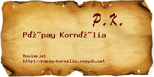 Pápay Kornélia névjegykártya